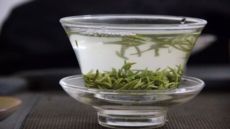 Brewing Green Tea in a Glass Gaiwan Brewing Green Tea in a Glass Gaiwan